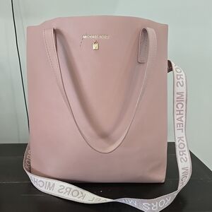 Michael Kors Pink Tote Bag with Logo Strap